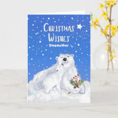 Für Stepmutter Weihnachtswünsche mit Polarbären Karte (Gelbe Blume)