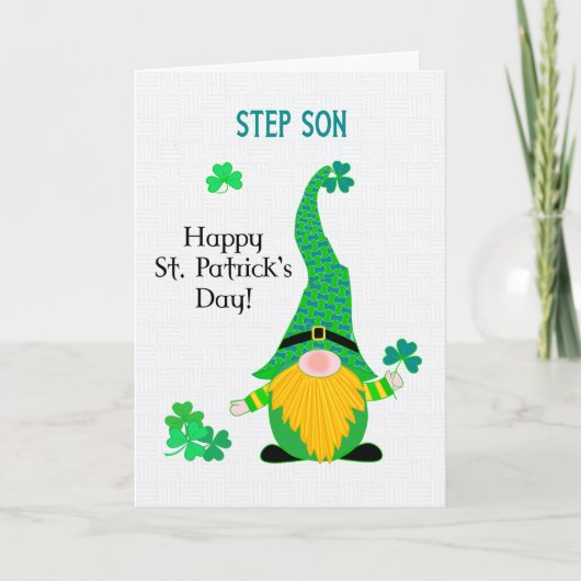 Für Stepson St Patrick's Fun Leprechaun Card Karte (Vorderseite)