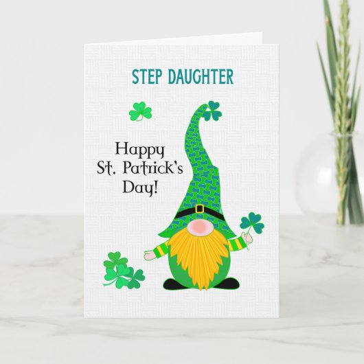 Für Steptochter St Patrick's Fun Leprechaun Card Karte (Vorderseite)