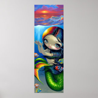 Für Sunset ART PRINT große mit Augen Meerjungfrau Poster