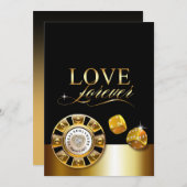 Für Susan Las Vegas Wedding | Gold schwarz Einladung (Vorne/Hinten)