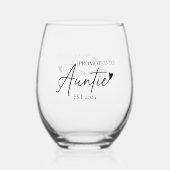 Für Tante EST Geschenke befördert Weinglas Ohne Stiel (Rückseite)
