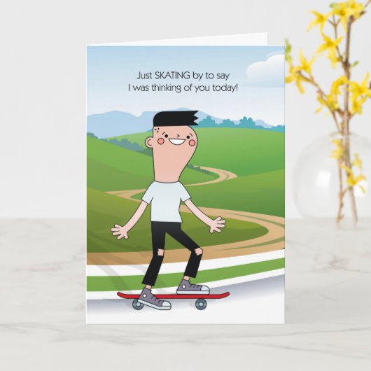 für Teen oder Tween Boy Thinking Sie Skateboard Karte (Gelbe Blume)