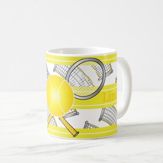 Für Tennis-Spieler - Gelb Kaffeetasse (VorderseiteRechts)