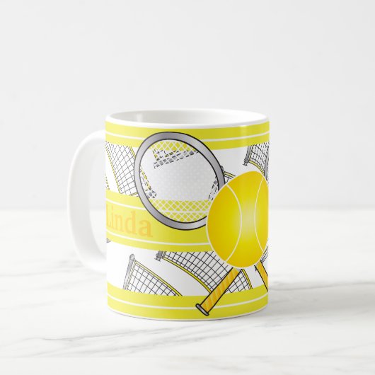 Für Tennis-Spieler - Gelb Kaffeetasse (Vorderseite Links)