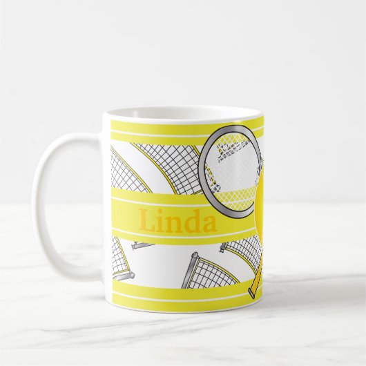 Für Tennis-Spieler - Gelb Kaffeetasse (Links)