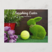 Für Tennisspieler niedlich Osterhase Feiertagspostkarte (Vorderseite)