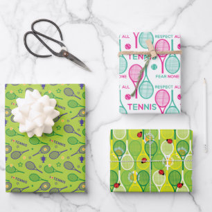 Für 🎾 Tennisspieler niedliche Packpapierblätter Geschenkpapier Set