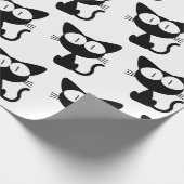 Für Tierliebhaber: Niedliches Schwarzes Katzen-/Kä Geschenkpapier (Ecke)