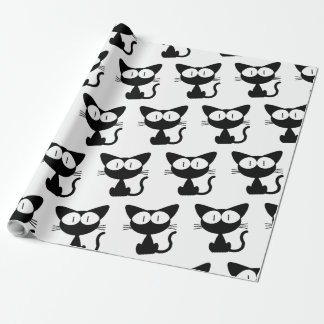 Für Tierliebhaber: Niedliches Schwarzes Katzen-/Kä Geschenkpapier