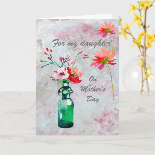 Für Tochter am Muttertag Karte (Gelbe Blume)