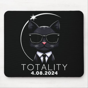 Für totale Sonnenfinsternis Katze Sonnenbrille Mousepad