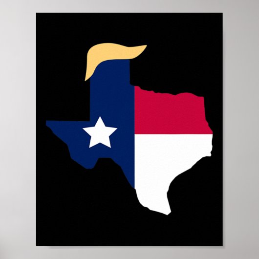 Für Trump 2020: Texas Flag Trump Haar Poster (Vorne)
