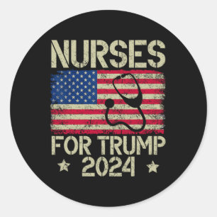 Für Trump 2024: Amerikanische Flagge Trump - USA-F Runder Aufkleber