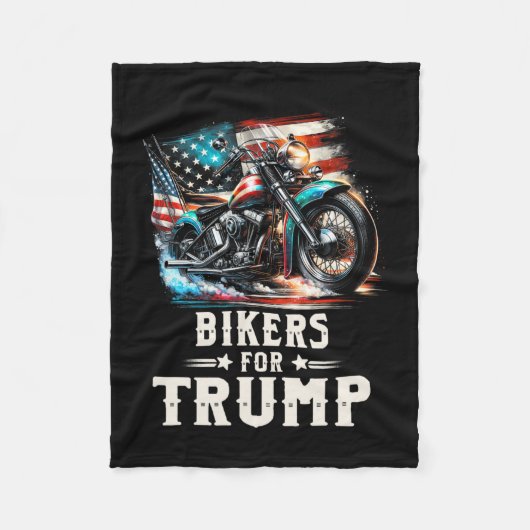 Für Trump 2024 Motorrad Patriotische amerikanische Fleecedecke (Vorderseite)