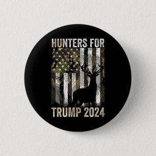 Für Trump 2024 Präsident Camouflage Deer Elk Antle Button