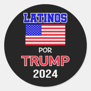 Für Trump 2024 Pro Trump Geschenk - Latinos Por Tr Runder Aufkleber
