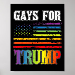 Für Trump LGBbt Pride Gay Rainbow Flag Abstimmung  Poster