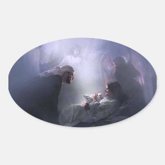 Für uns die Krippensticker Ovaler Aufkleber (Vorderseite)