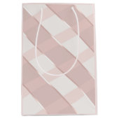 Für uns ein Kind rosa Streifen Mittlere Geschenktüte (Vorderseite)