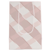 Für uns ein Kind rosa Streifen Mittlere Geschenktüte (Rückseite)