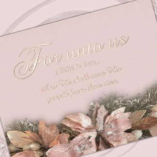Für uns ist ein Kind geboren Folien-Postkarte Folie Einladungspostkarte