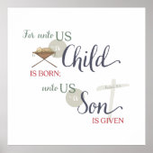 Für uns ist ein Kind Geboren Poster (Vorne)