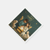 Für uns ist ein Kind Geborene Krippe Découpage Serviette (Ecke)