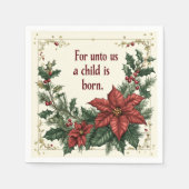 Für uns ist ein Kind Geborene Schrift Découpage Serviette (Vorderseite)