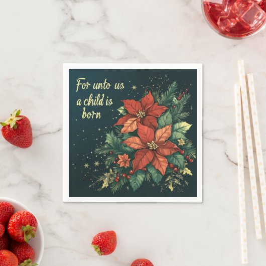 Für uns ist ein Kind Geborene Schrift Découpage Serviette (Beispiel)