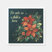 Für uns ist ein Kind Geborene Schrift Découpage Serviette (Vorderseite)