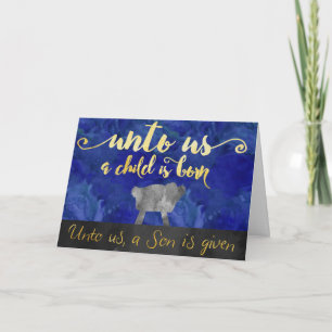 Für uns ist ein Kind geborene Weihnachtskarte Feiertagskarte