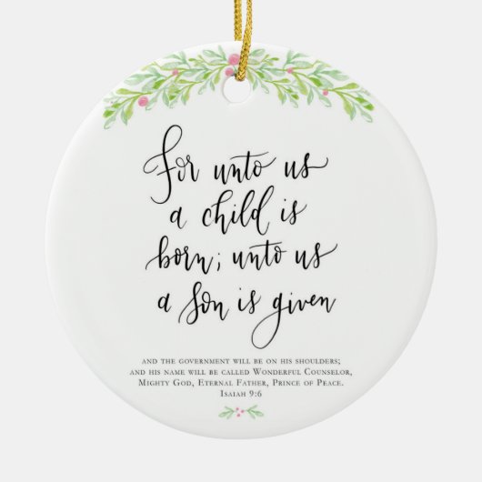 Für uns ist ein Kind Geborene Weihnachtsschmuck (Vorne)