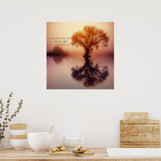"Für uns lebe vom Glauben" 2 Korinther 5:7 Angesch Poster (Küche)