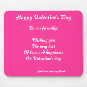 Für unsere Freundschaft valentines Grüße Mousepad