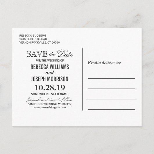 (für USPS) Rustikale String-Lights Save the Date Ankündigungspostkarte (Rückseite)