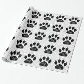 für VATER Black Dog Paw on Woof Background Geschenkpapier (Ungerollt)