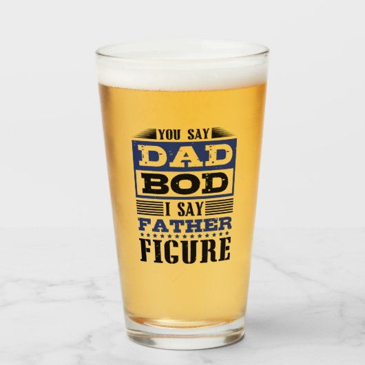 Für Vater Bod Father Figure Funny Beer Spaß Glas (Vorne (Gefüllt))