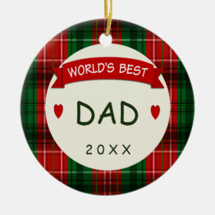 Für Vater-Feiertags-karierte Keramik Ornament
