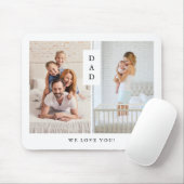 Für Vater | Modernes Zwei-Foto-Gitter Mousepad (Mit Mouse)