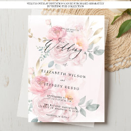 Für Vellum Overlay Spring Blush Floral Wedding Einladung