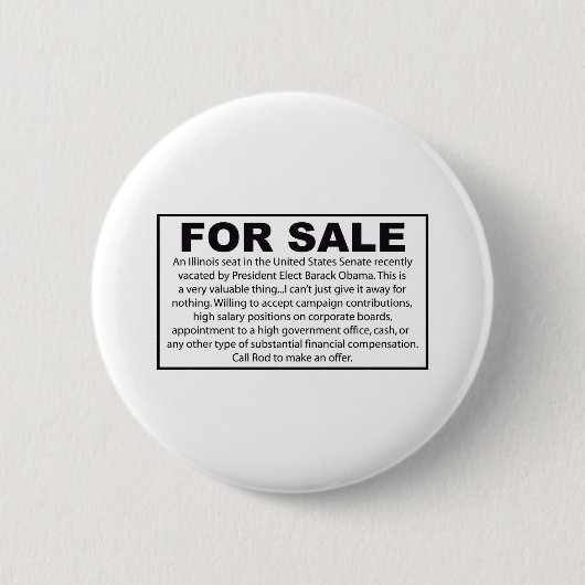 Für Verkauf - Barack Obamas US-Senatssitz Button (Vorderseite)