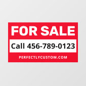 Für Verkauf Telefonnummer URL oder benutzerdefinie Fensteraufkleber (Blatt)