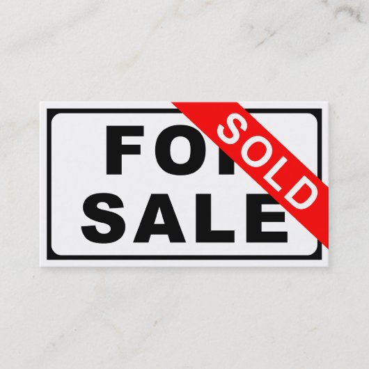 FÜR VERKAUF/VERKAUFTE Zeichen Visitenkarte (Vorderseite)