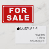 FÜR VERKAUFS-Zeichen Visitenkarte (Vorne/Hinten)