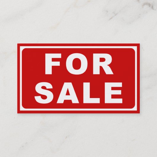 FÜR VERKAUFS-Zeichen Visitenkarte (Vorderseite)