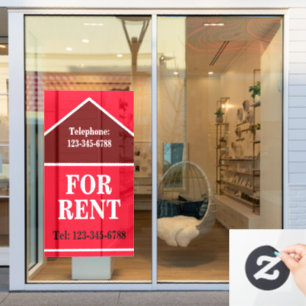 FÜR VERMIETUNG GROSSES BOLD SIGNAD Real Anwesen Fensteraufkleber