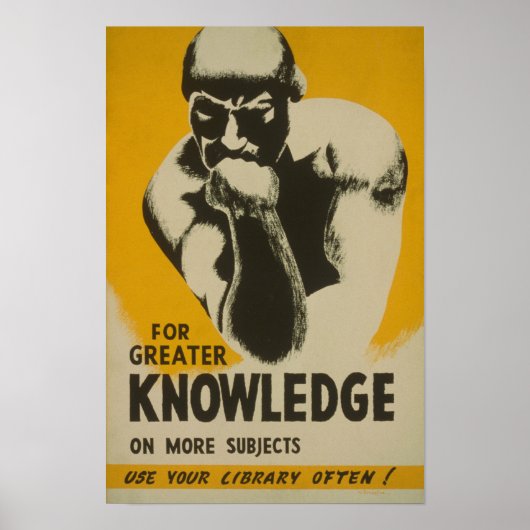 Für Vintages WPA-Poster für eine erweiterte Wissen Poster (Vorne)