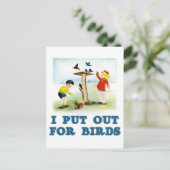 Für Vögel aussetzen (Kinder) Postkarte (Stehend Vorderseite)