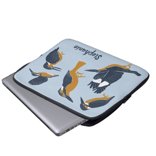 Für Vogelliebhaber Gemütliche Kingfisher Personali Laptopschutzhülle (Vorne Knopf)